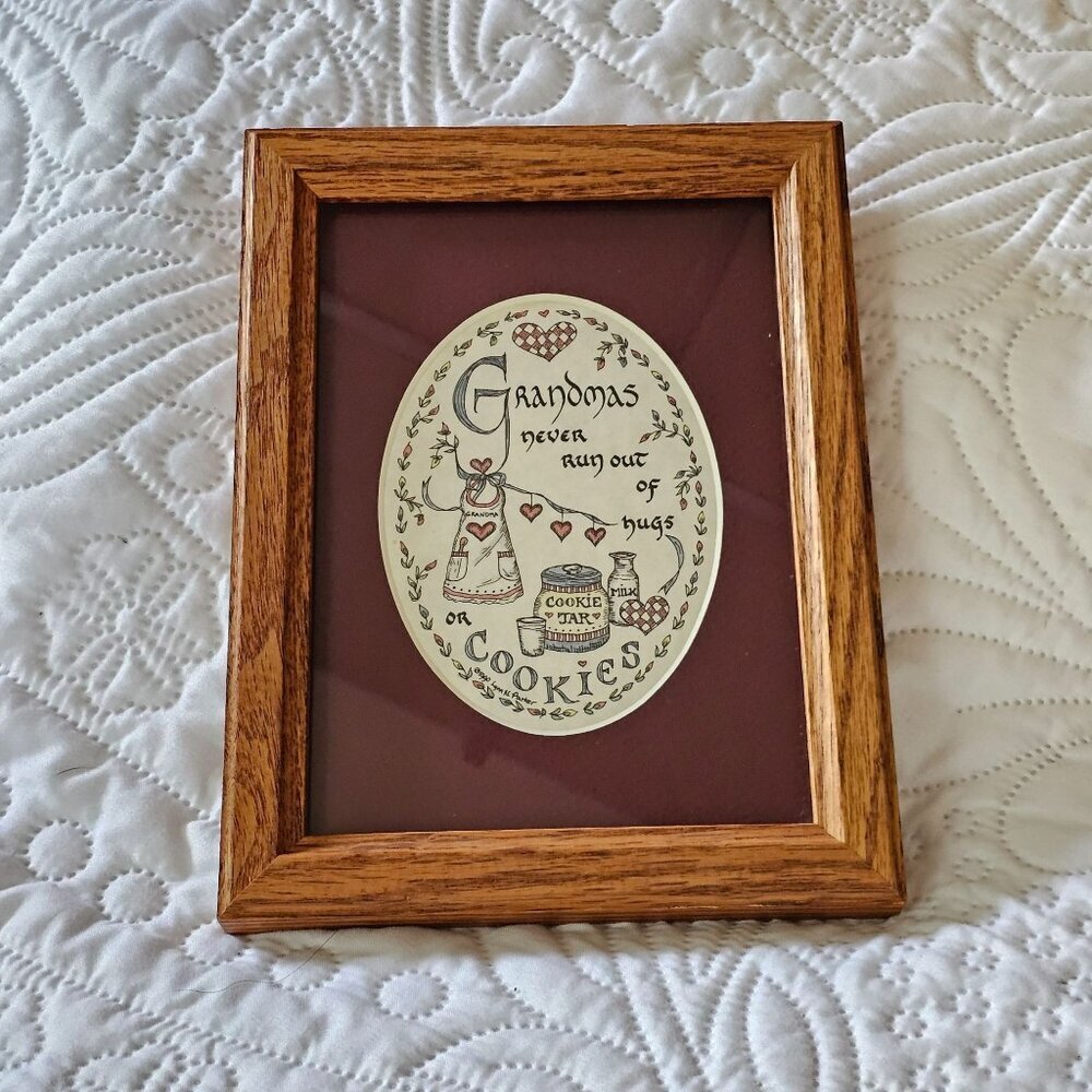 Grandmas Never Run Out Of Hugs Or Cookies Framed Wall Art Creative Calligraphy